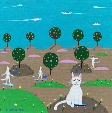 Painting titled "Cool Factor" by Katrina Avotina, Original Artwork, Acrylic