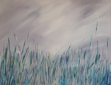 Schilderij getiteld "Blue Grass no 1" door Johanne Monique Dufour (Monique J Dufour), Origineel Kunstwerk, Acryl Gemonteerd…