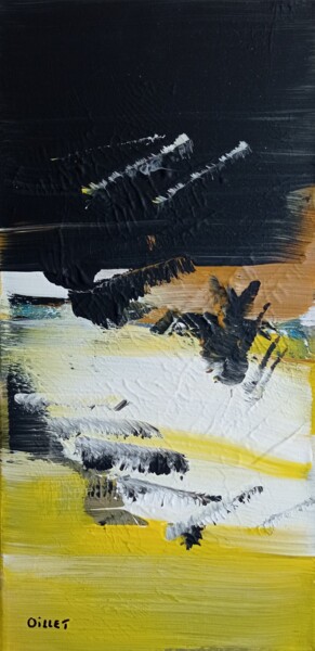 Painting titled "Etude en jaune 4" by Jean Oillet, Original Artwork, Acrylic