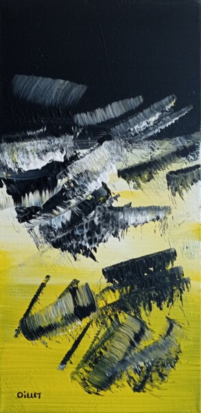 Painting titled "Etude en jaune 6" by Jean Oillet, Original Artwork, Acrylic