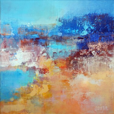 Peinture intitulée "Lumière sur les roc…" par Marianne Quinzin, Œuvre d'art originale, Acrylique Monté sur Châssis en bois