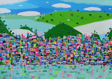 Above The Mountains Schilderij getiteld "Above The Mountains" door Katrina Avotina, Origineel Kunstwerk, Acryl