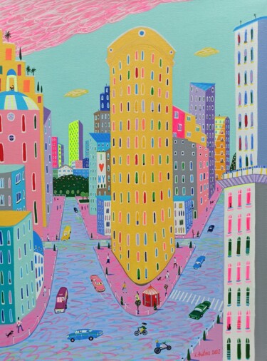 Painting titled "I ❤ NY" by Katrina Avotina, Original Artwork, Acrylic