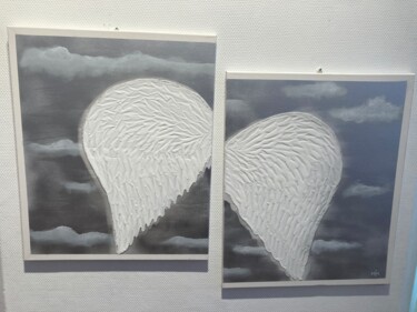 Pintura intitulada "L’ange déchu" por Cecile Massiani, Obras de arte originais, Acrílico Montado em Armação em madeira