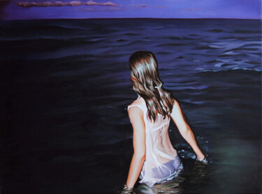 Painting titled "Dark sea" by Daniel García, Original Artwork, Oil