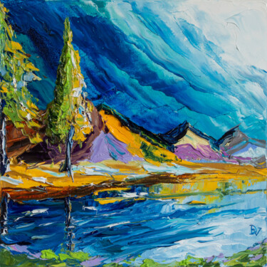 Painting titled "In the northern land" by Vladyslav Durniev, Original Artwork, Oil Mounted on Wood Stretcher frame