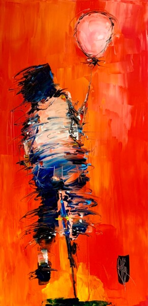 Peinture intitulée "Ballon blanc" par Christian Raffin, Œuvre d'art originale, Huile