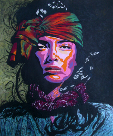 绘画 标题为“"COUMBA" Portrait n…” 由Fabienne Gayte, 原创艺术品, 丙烯