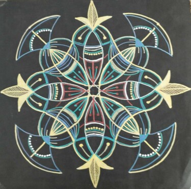 Tekening getiteld "Distension" door Karima Cresp, Origineel Kunstwerk, Marker