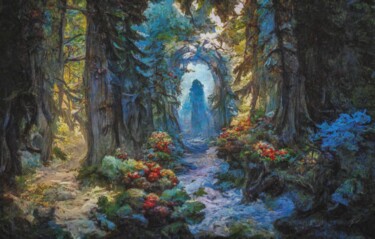 数字艺术 标题为“Cedar Forest N.01” 由Erkan Cerit, 原创艺术品, 数字油画