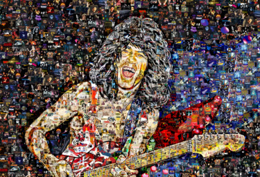 Art Collage Poster Print VAN HALEN Made Out Of Music Albums 数字艺术 标题为“Art Collage Poster…” 由Alex Loskutov, 原创艺术品, 数字拼贴
