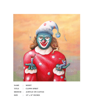 绘画 标题为“Clown Spirit” 由Mohit Kashayp, 原创艺术品, 丙烯