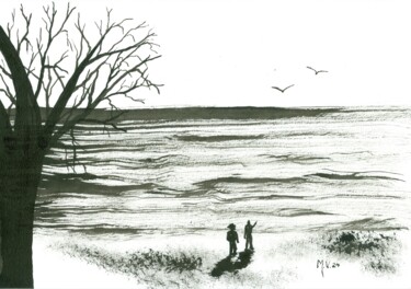 Tekening getiteld "Le printemps peut-ê…" door Michel Van Den Bogaerde, Origineel Kunstwerk, Inkt