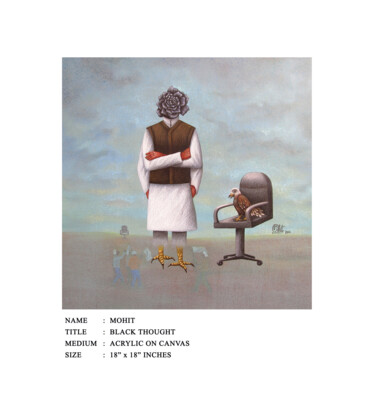 绘画 标题为“Black Thought” 由Mohit Kashayp, 原创艺术品, 丙烯