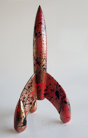 "SPACO  gold Fusée t…" başlıklı Heykel Spaco tarafından, Orijinal sanat, Rezine