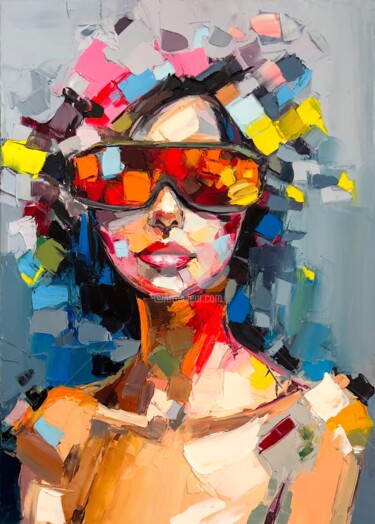 Peinture intitulée "Colors of Her World" par Lana Frey, Œuvre d'art originale, Huile Monté sur Châssis en bois