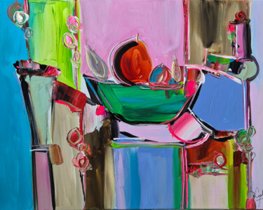 绘画 标题为“Still Life Landscap…” 由Muriel Cayet, 原创艺术品, 丙烯 安装在木质担架架上