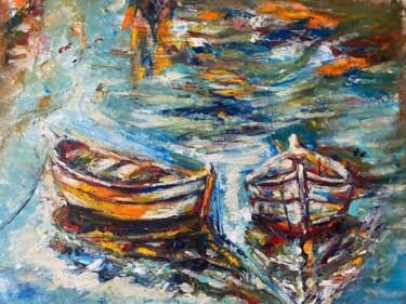 Painting titled "Shuttles" by Oksana Almiz, Original Artwork, Oil