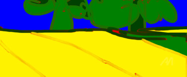 Grafika cyfrowa / sztuka generowana cyfrowo zatytułowany „Krajobraz - pole i…” autorstwa Małgorzata Ka, Oryginalna praca, Ma…