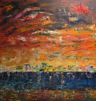 Peinture intitulée "Explosion" par Nathalie Beauvais, Œuvre d'art originale, Huile Monté sur Châssis en bois