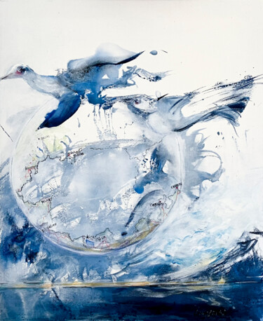 「migrations」というタイトルの絵画 Danielle Lamaisonによって, オリジナルのアートワーク, ジェルペン