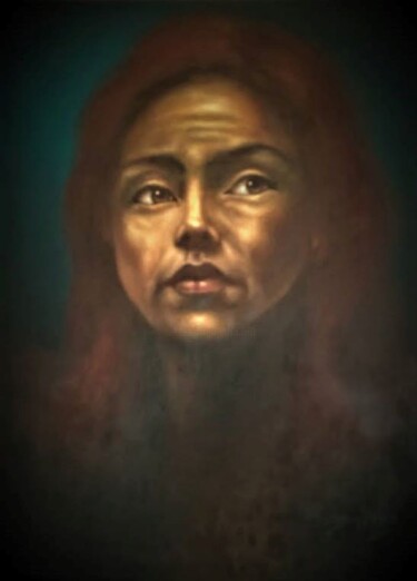 Peinture intitulée "faaces 3" par Panos Kotsomytis, Œuvre d'art originale, Huile