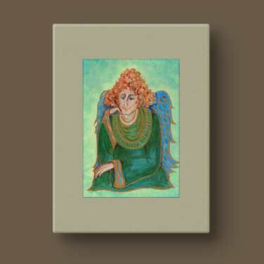 Peinture intitulée "Ange gardien" par Inna Viriot, Œuvre d'art originale, Acrylique Monté sur Carton