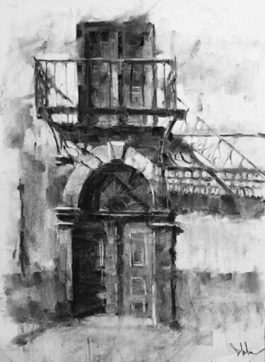 Dessin intitulée "Landscape 3" par Diego Martínez (Plata), Œuvre d'art originale, Fusain