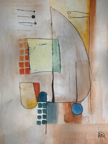 Pintura intitulada "B flat Major - Refl…" por Arnaud Quercy, Obras de arte originais, Aquarela