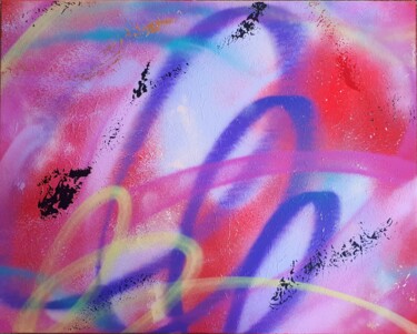 Painting titled "TSG1" by Hari Tjrplus, Original Artwork, Spray paint Mounted on Wood Stretcher frame