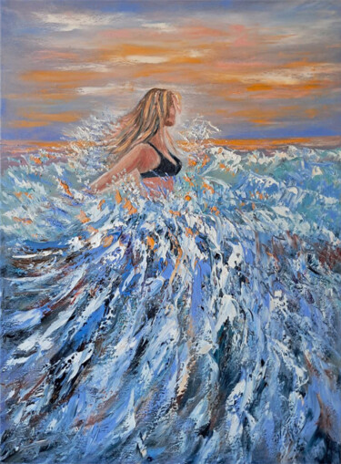 Pittura intitolato "Serena" da Maria Galan, Opera d'arte originale, Olio Montato su Telaio per barella in legno