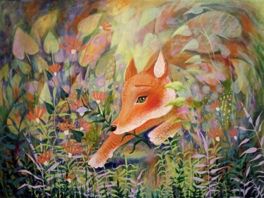 Painting titled "Для тебя" by Ulia Potasova Vostrikova, Original Artwork, Acrylic Mounted on Wood Stretcher frame