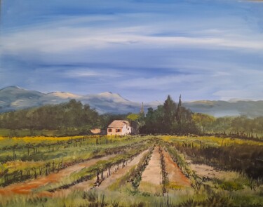 Peinture intitulée "nature devant la sa…" par Lise Buissart, Œuvre d'art originale, Acrylique