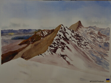 Painting titled "Printemps sur l'adr…" by Bernard Pothier, Original Artwork, Watercolor