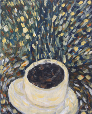 Painting titled "Couleurs café" by Arnandel, Original Artwork, Acrylic Mounted on Wood Stretcher frame
