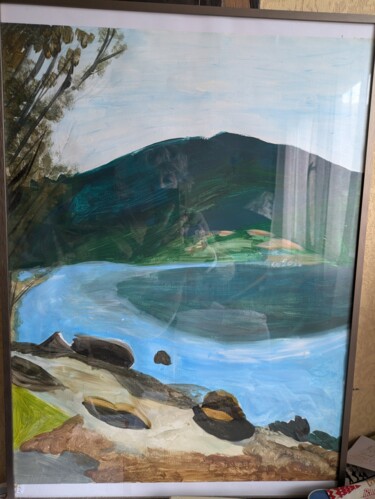 Peinture intitulée "Salagou" par Isabelle Pons, Œuvre d'art originale, Aquarelle Monté sur Autre panneau rigide