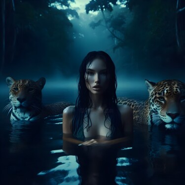 Digital Arts titled "THE SECRET OASIS" by Kristina Maliuta, Original Artwork, AI generated image