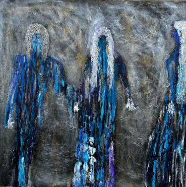 Schilderij getiteld "Jalousie" door Jean Claude Delannoy, Origineel Kunstwerk, Olie Gemonteerd op Frame voor houten brancard