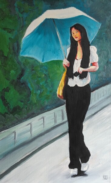 Peinture intitulée "La Hongkongaise" par Bruno Lebayle, Œuvre d'art originale, Huile
