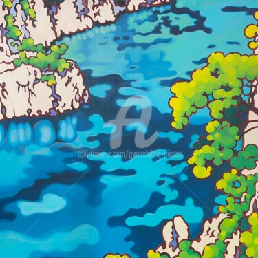Peinture intitulée "L'eau, d'En-vau" par Gwendoline Pieters, Œuvre d'art originale, Huile Monté sur Châssis en bois
