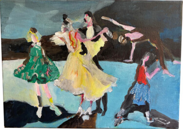 绘画 标题为“Dança” 由Filomena Carmo Pinto, 原创艺术品, 丙烯 安装在木质担架架上