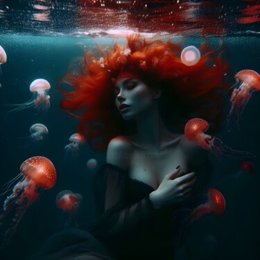 Corallina: Flame of the Depths Arts numériques intitulée "Corallina: Flame of…" par Kristina Maliuta, Œuvre d'art originale, Image générée par l'IA