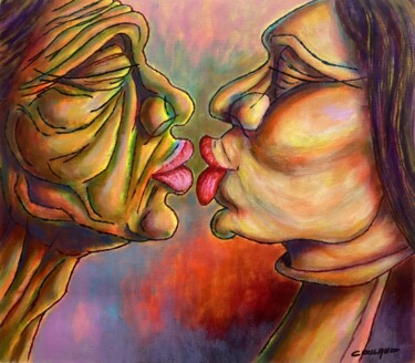 绘画 标题为“LE BAISER 2” 由Jean-Luc Coulaud, 原创艺术品, 丙烯