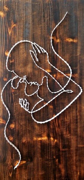 绘画 标题为“POCAŁUNEK” 由Sonia Klucznik, 原创艺术品, String Art