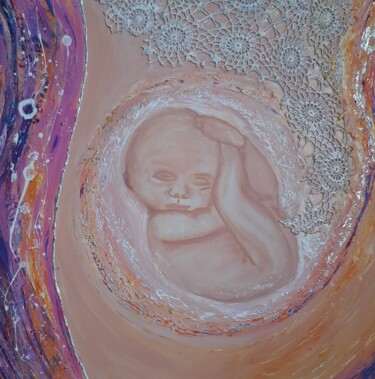 Painting titled "You wove me" by Alla Kosteleckaya, Original Artwork, Acrylic Mounted on Wood Stretcher frame