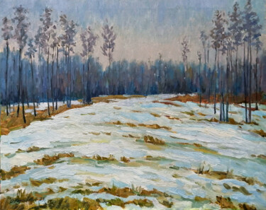 Painting titled "Начало марта." by Oleg Korotkevic, Original Artwork, Oil
