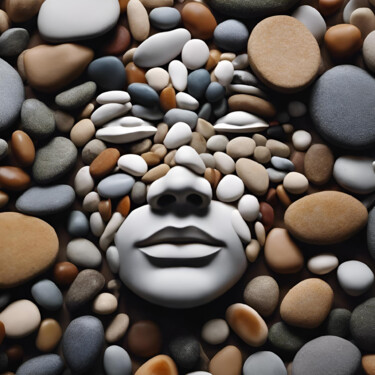 Whispers of Form: The Visionary Stone Portrait Digital Arts titled "Whispers of Form: T…" by Alberto Capitani, Original Artwork, AI generated image