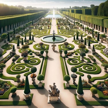 Infinite Splendor: The Grand Scale of a French Formal Garden Digital Arts titled "Infinite Splendor:…" by Alberto Capitani, Original Artwork, AI generated image