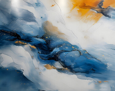 Peinture intitulée "Blue-blue abstracti…" par Evgenia Dyvakina, Œuvre d'art originale, Huile