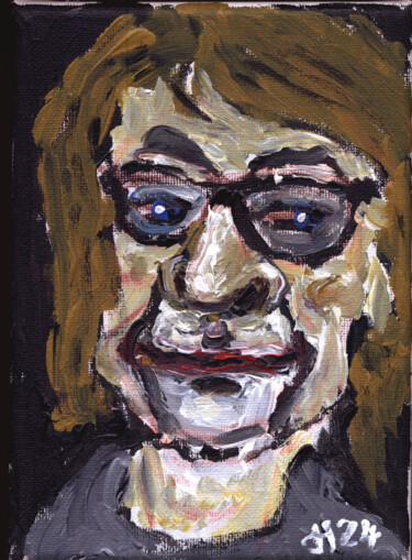 Malerei mit dem Titel "Die Galeristin (Por…" von Dieter Hamm, Original-Kunstwerk, Acryl